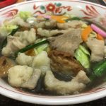 モツがたっぷり!染み出るスープがたまらない!愛花亭の「もつ黒だしちゃんぽん」が絶品!